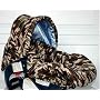 Baby Bella Maya Infant Car Seat Cover in Dady Camo with Blue Trim