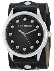 Steve Madden Womens SMW00064-01 Analog Display Quartz Black Watch