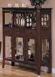 Cherry Finish Solid Wood China Cabinet Bar Server