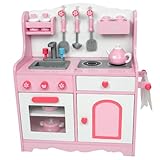 18 Inch Doll Kitchen & Accessories, Perfect for American Girl Dolls Furniture & Larger, Sized for a Child to Play with 18' Dolls, Pink Kitchen