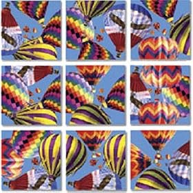 B Dazzle Hot Air Balloons Scramble Squares 9 Piece Puzzle by Brain Teasers