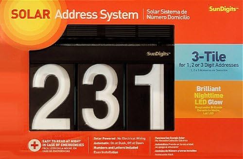 Sundigits 3 Digit Solar LED House Number, Model: 3 Digi kit, Tools & Outdoor Store