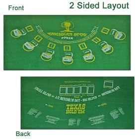 Caribbean Stud & Texas Hold'em Trainer Felt Layout - Casino Supplies > Tables > Table Accessories” /></a></p>
<p>      Product Description<br />
  This new 2-sided felt has two layouts for the popular casino games “Caribbean Stud” and an instructional layout for “Texas Hold’em”. One of the most popular Officially Authorized Home Casino Game Sets, Caribbean Stud is a registered trademark; it’s game system is patented and bothe are used under the exclusive license from Mikohn Gaming Corp, Las Vegas, NV.The layout is 48″ x 28″. It can easily be stapled to a homemade table and be used as a traveling game for pa <a href=