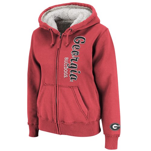 NCAA Georgia Bulldogs Vault Full Zip Fleece Hoodie (Red, Large)