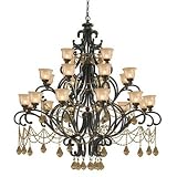 Crystorama 7518-BU-GT-MWP, Norwalk Crystal 3 Tier Chandelier Lighting, 24 Light, 960 Watts, Bronze