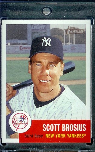 2002 Topps Heritage # 43 Scott Brosius New York Yankees Baseball Card - Mint Condition - Shipped In Protective ScrewDown Case!