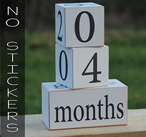 Wooden Baby Age Blocks, NO STICKERS! Photography prop. Pregnancy Announcement. Months, Years, Grade. Pregnancy Baby Countdown up. Calendar blocks