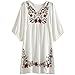 Ashir Aley V Neck Mexican Embroidered Peasant Womens Dressy Tops Blouses