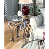 Click here to buy Bordeaux Metal Round End Table with Glass Top by visiondecor Furniture.