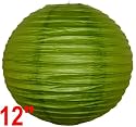 Grass Green Chinese/Japanese Paper Lantern/Lamp 12" Diameter - Just Artifacts Brand