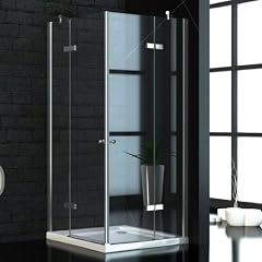 Glas Duschkabine, mit Eckeinstieg - 90 x 90 cm inkl. Duschwanne