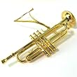 Gold Tone Trumpet Cornet Music Band Instrument Ornament