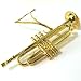 Gold Tone Trumpet Cornet Music Band Instrument Ornament