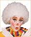 Clown Afro Wig - White