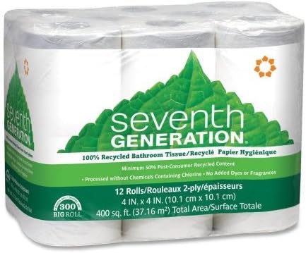 Wholesale CASE of 15 - Seventh Gen. Two-ply Bathroom Tissue-Bathroom Tissue, Recycled, 2-Ply, 300 Shts, 12/RL/PK, White by SEV