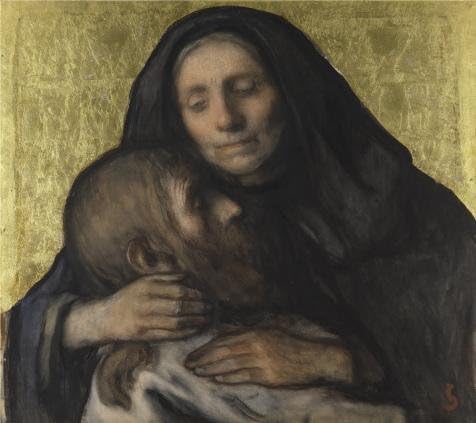 Pocket Gallery Oil Painting 'Jakob Smits - Pieta,19th Century', 24 x 27 inch / 61 x 69 cm , on High Definition HD canvas prints is for Gifts And Bar, Bed Room And Kitchen Decoration, giant