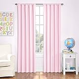 Eclipse Kids Microfiber Blackout Window Curtain Panel, 42 by 84-Inch, Pink