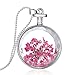 Gmai Womens Pink Flower Glass Pendant Neckalce,white Gold Plating ¡­