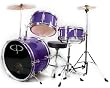 GP50 3-Piece Junior Children's/Kids Starter Drum Set with Sticks - Metallic Purple