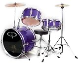 Musical Instruments : GP50 3-Piece Junior Children's/Kids Starter Drum Set with Sticks - Metallic Purple