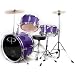 GP50 3-Piece Junior Child/Kids Drum Set with Sticks - Metallic Purple (For 3 to 8 yrs)