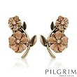 PILGRIM SKANDERBORG, DENMARK Pleasant Earrings With Genuine Crystals Yellow Base metal and Orange Enamel. Total item weight 10.4g Length 28mm