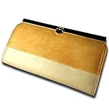 ２種類のフェイクレザーを使い合わせた口折れ金具の長財布 MU