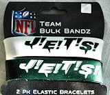 New York Jets" JETS JETS JETS "Big Logo NFL extra wide Bulky Bandz Bracelet 2 pack *NEW*