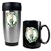 Boston Celtics NBA Stainless Steel Travel Tumbler & Black Ceramic Mug Set - Primary Logo by Great American Products