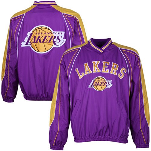 Los Angeles Lakers Purple-Gold Colorblock Pullover Windshirt (Large)