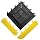 Wearwell PVC 543 FIT Functional Interlocking Anti-Fatigue Gritted Tile, Solid, for Wet Areas, 12" Width x 12" Length x 5/8" Thickness, Black (Pack of 20)