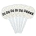Drake Cupcake Picks Toppers Decoration Set of 6 - Multicolored Speckles