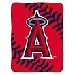 MLB Los Angeles Angels 60-Inch-by-80-Inch Raschel Plush Blanket "Big Stitching" Design