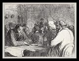 Honor��� Daumier (Only the liquor keeps the people together) White Wood-Mounted Art Poster Print - 13