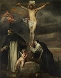 'Christ At The Cross With St Catharina Of Siena, St Dominicus And An Angel, Before 1629 By Anthony Van Dyck' Oil Painting, 12x15 Inch / 30x39 Cm ,printed On Perfect Effect Canvas ,this High Resolution Art Decorative Prints On Canvas Is Perfectly Suitalbe For Study Artwork And Home Artwork And Gifts
