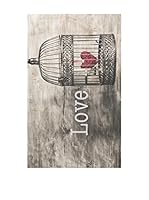 Huella deco Felpudo de Vinilo (Gris/Rojo)