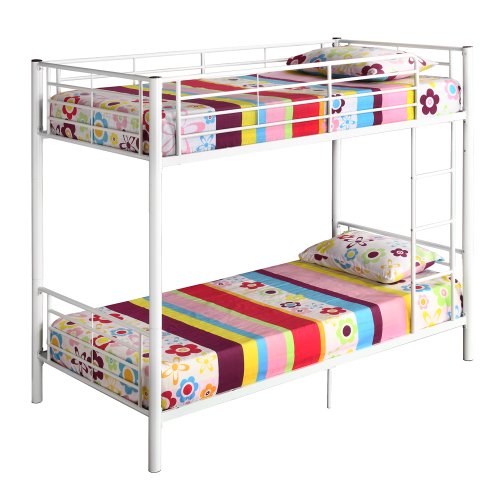 Walker Edison Twin-Over-Twin Bunk Bed, White