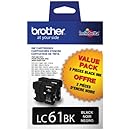 Brother LC61BK2 Ink Cartridge, 500 Page-Yield (Black)