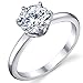 1.25 Carat Round Brilliant Cubic Zirconia CZ Sterling Silver 925 Wedding Engagement Ring Size 4 to 11