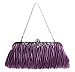Womens Vintage Satin Pleated Envelope Evening Cocktail Wedding Party Handbag Clutch (17 Colors)