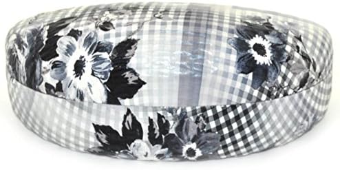 Hard Clamshell Case for Large and Oversized Eyeglasses Sunglasses - Many Colors (Floral Plaid BLK-WHI)