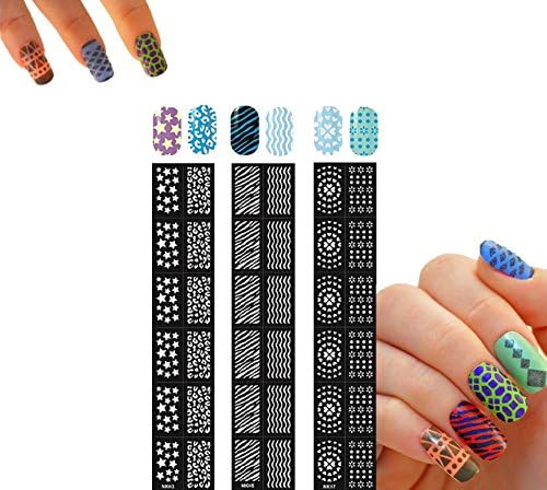 SB Beauty Nail Art Nail Vinyls Nail Stencil Sticker Sheets (72 pc Strange Magic Bundle)