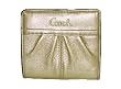 Coach Soho Pleated Metallic Gold Leather Mini Wallet 43036