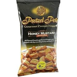 Pretzel Pete Gourmet Pretzel Nuggets, Honey Mustard, 8-Ounce Bags (Pack of 12)