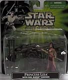 Star Wars Power of the Jedi Princess Leia Action Figure with Sail Barge Cannon