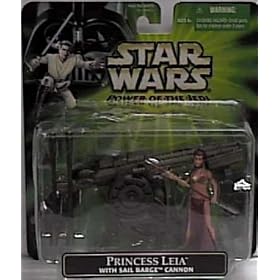 Star Wars Power of the Jedi Princess Leia Action Figure with Sail Barge Cannon