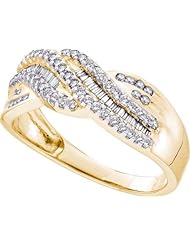 0.45CTW BAGGUETTE ROUND DIAMOND LADIES FASHION RING