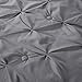 Homehug Pinch Pleat Puckering 1800TC Polyester Queen 3 Piece Comforter Set, Grey