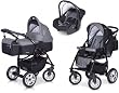 3 en 1 Poussette combin�e PASSO / Classic + Canne + Si�ge auto avec les 4 roues / Premium de marque de l'UE / 6 couleurs, Coleur:F 2 - chocolate