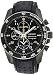 Seiko Sportura Black Dial Black Leather Band Mens Watch